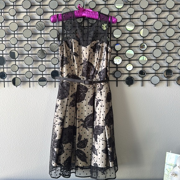 ⚡️HP⚡️Polka Dot Mesh Print  Fit and Flare Dress - Picture 8 of 16